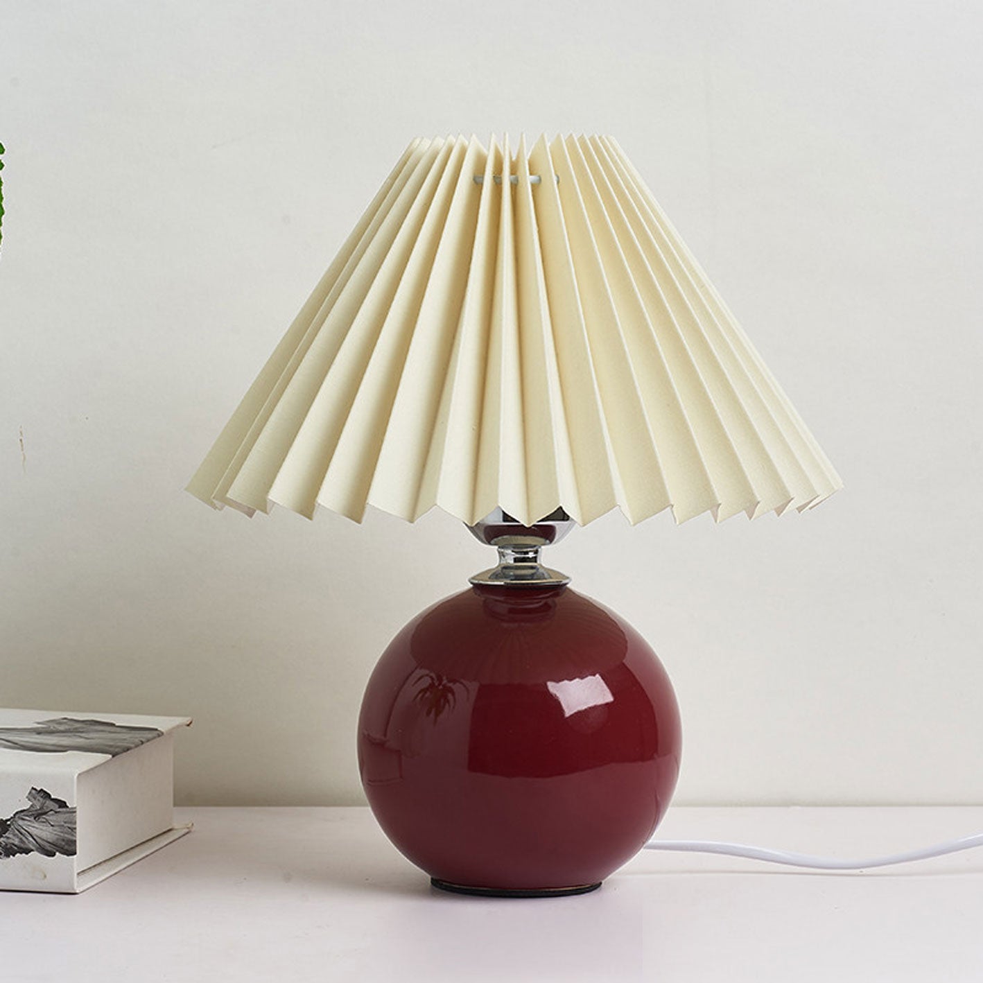 Minimalist Folded 1-Light Ceramic Table Lamp - LED Compatible