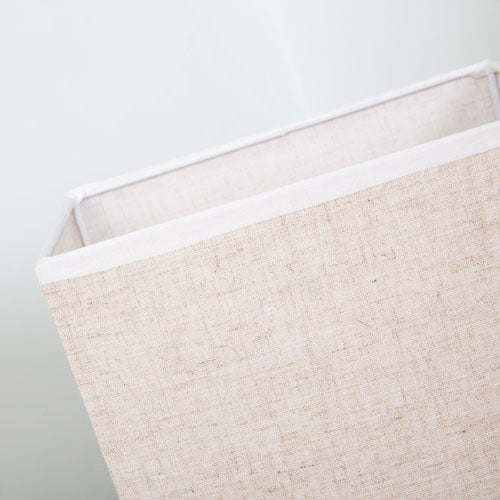 Modern Simplicity Rectangular Linen Black Wooden Base 1-Light Table Lamp