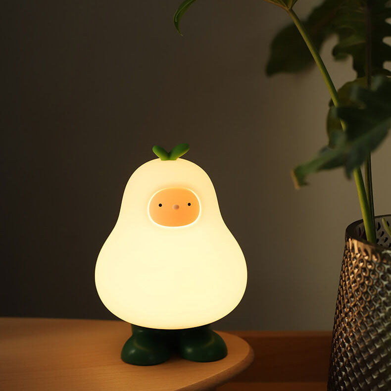 Kreative Cartoon Pear Silicone LED Night Light Table Lamp