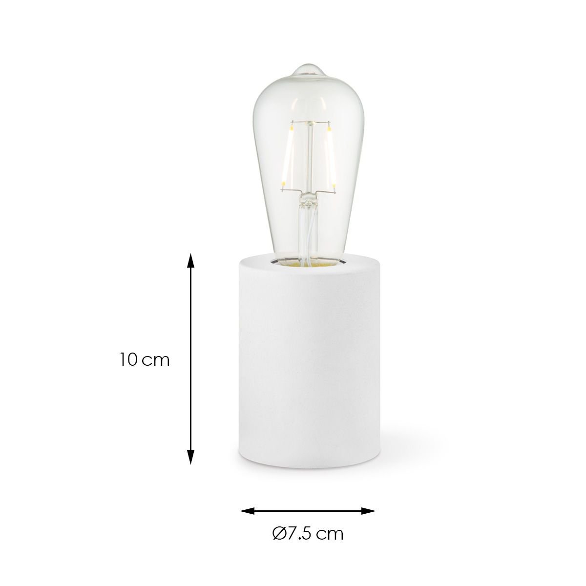 LumiCraft - Industrial White Table Lamp with E27 LED