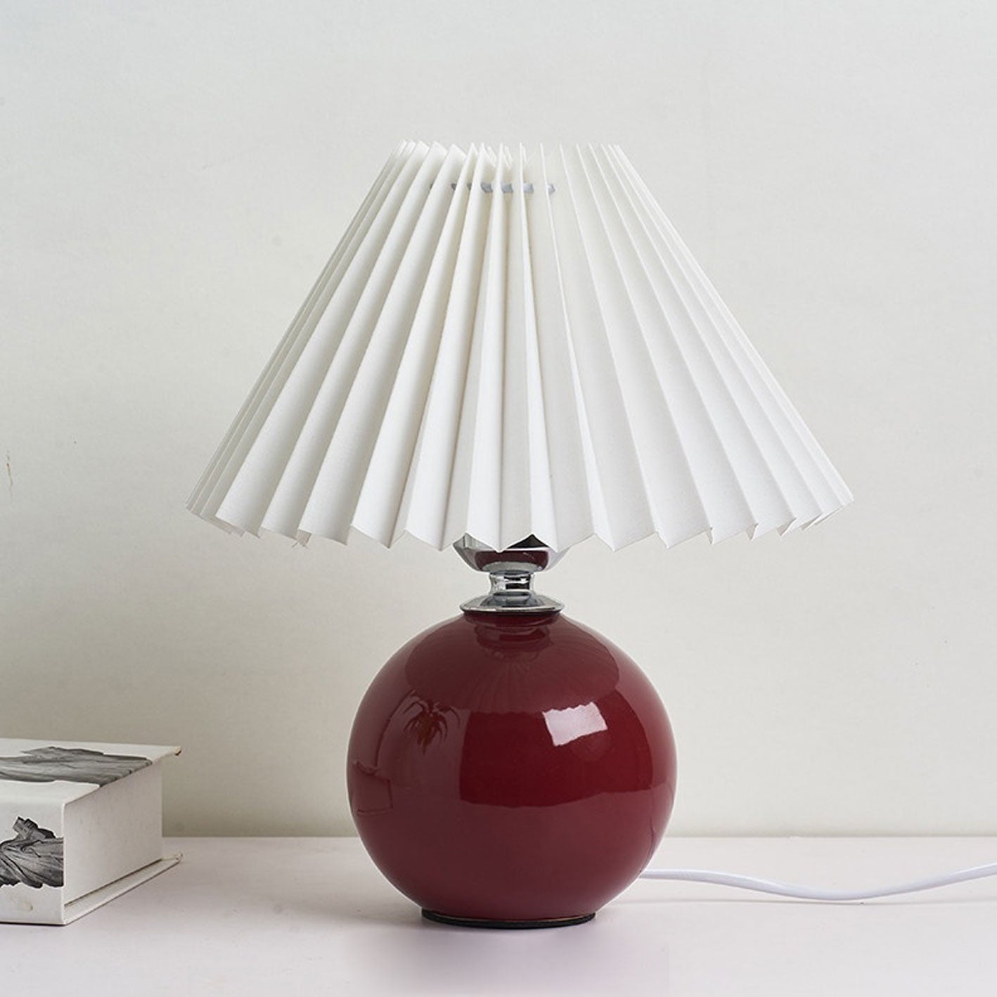 Minimalist Folded 1-Light Ceramic Table Lamp - LED Compatible