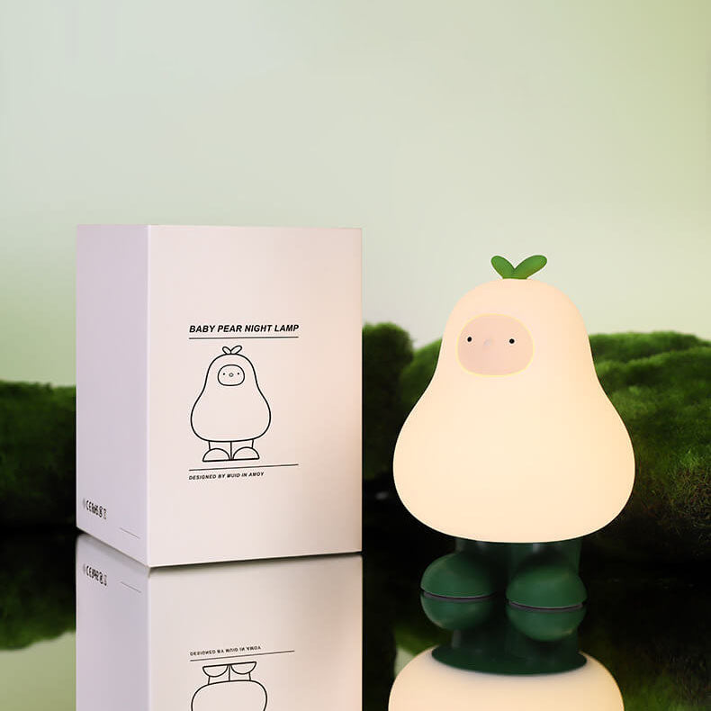 Kreative Cartoon Pear Silicone LED Night Light Table Lamp