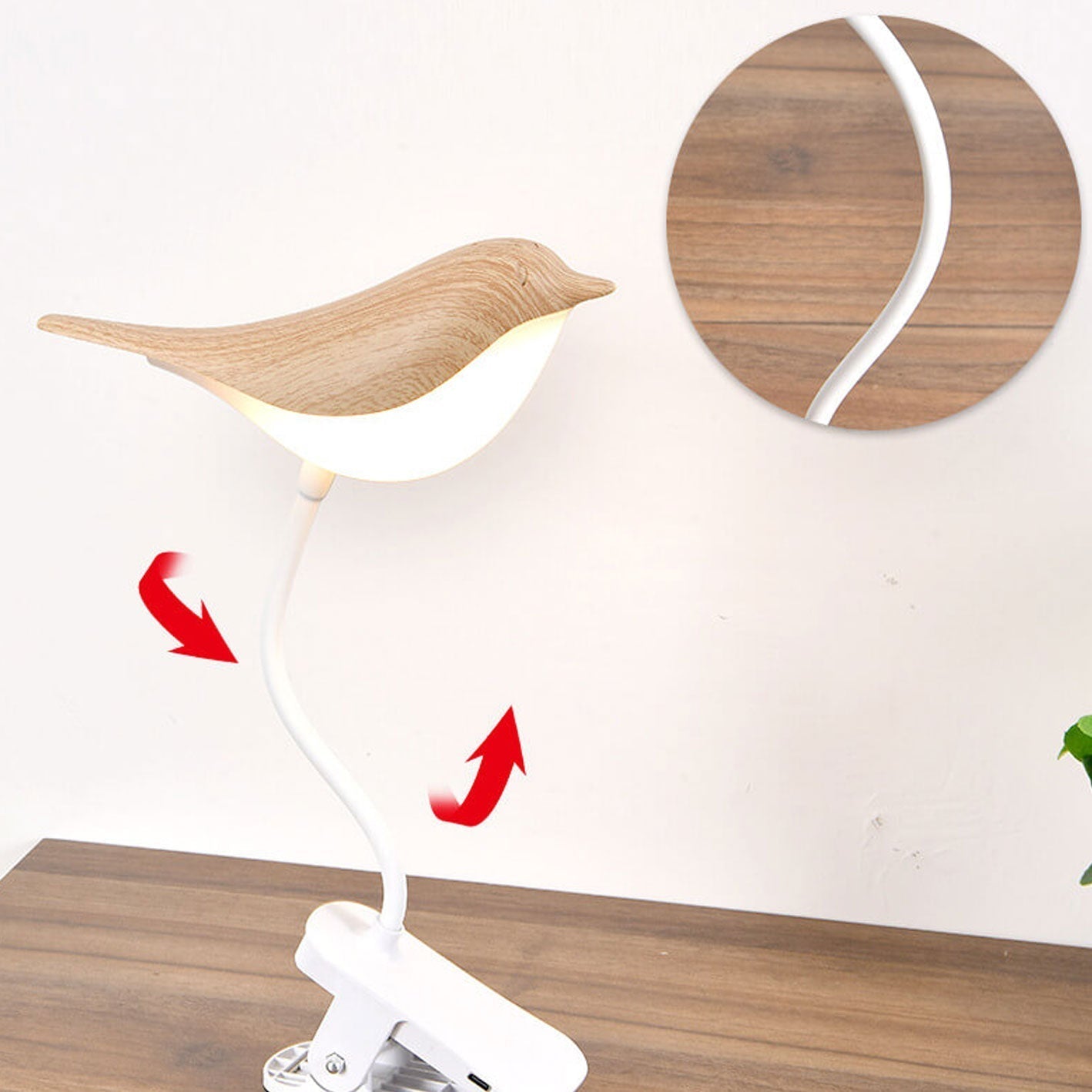 Kreative Vogel Clip USB LED Night Light Table Lamp