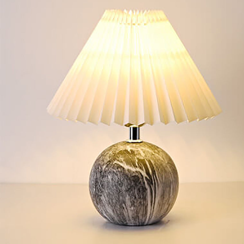 Vintage Fabric Shade Ceramic 1-Light Table Lamp Australia