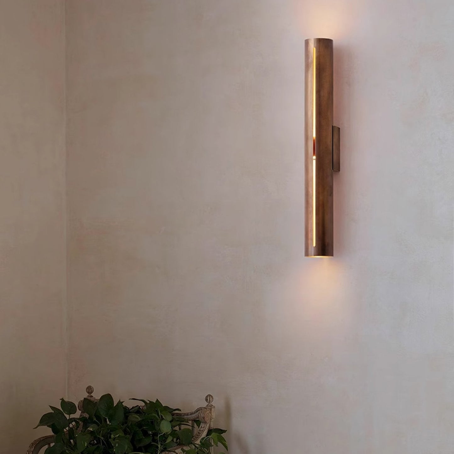 Aria Cylinder Wall Light LED Indoor Brass Fixture