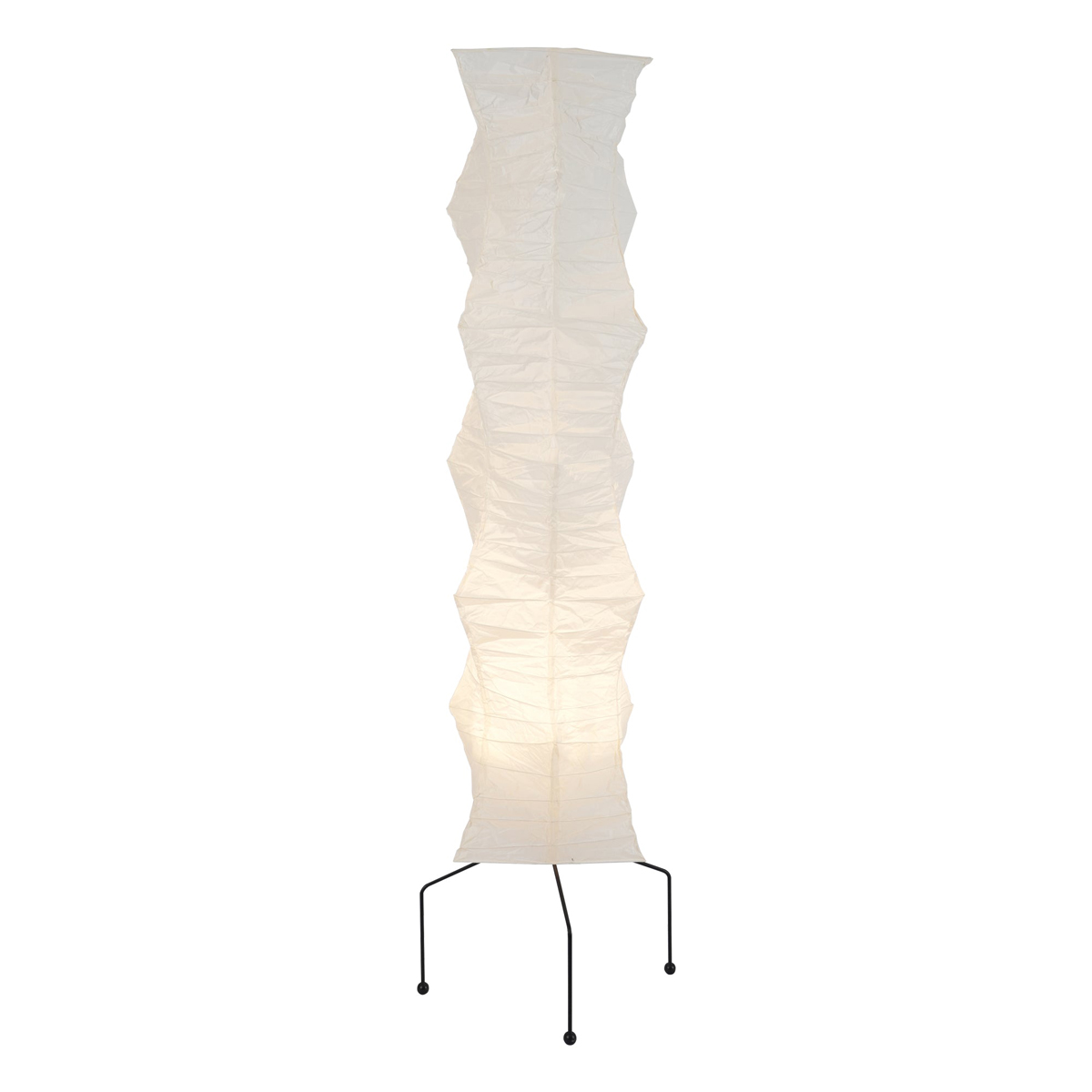 Rice Paper Floor Lamp - Indoor LED Lantern Design, Black