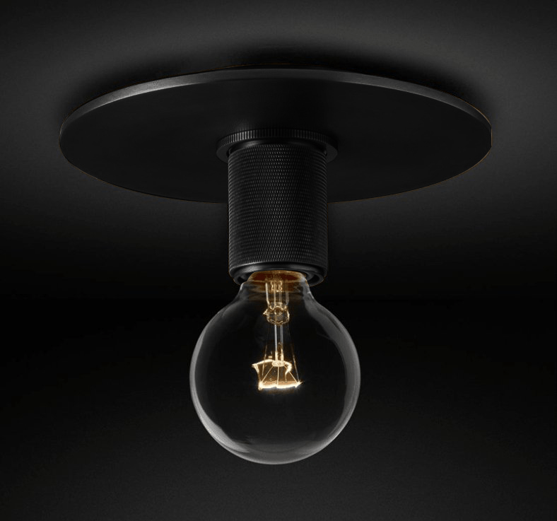 Simple Style Flush Mount Light - LED Brass Clear Glass