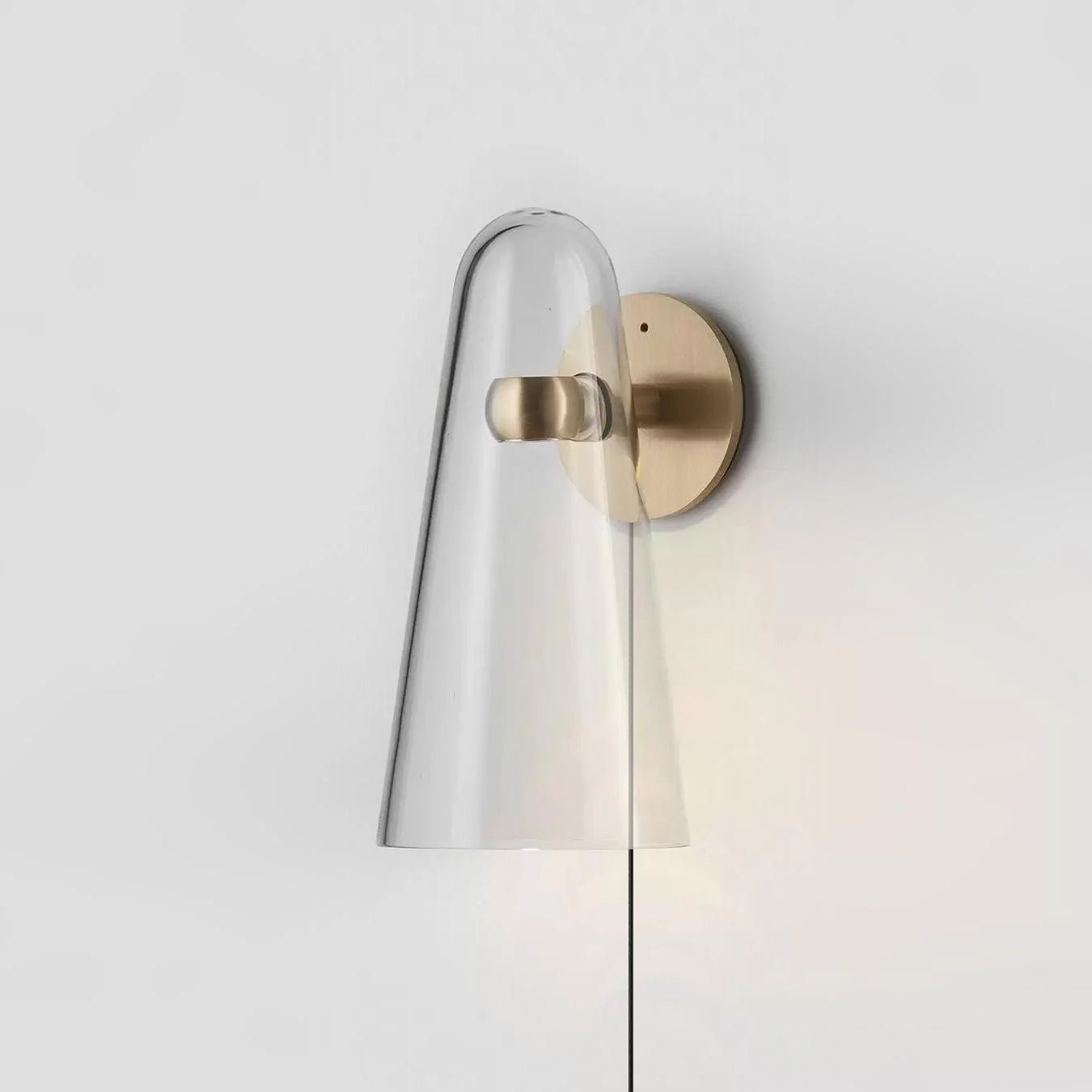 Conical Glass Plug-in Wall Lamp with LED, Indoor Lighting
