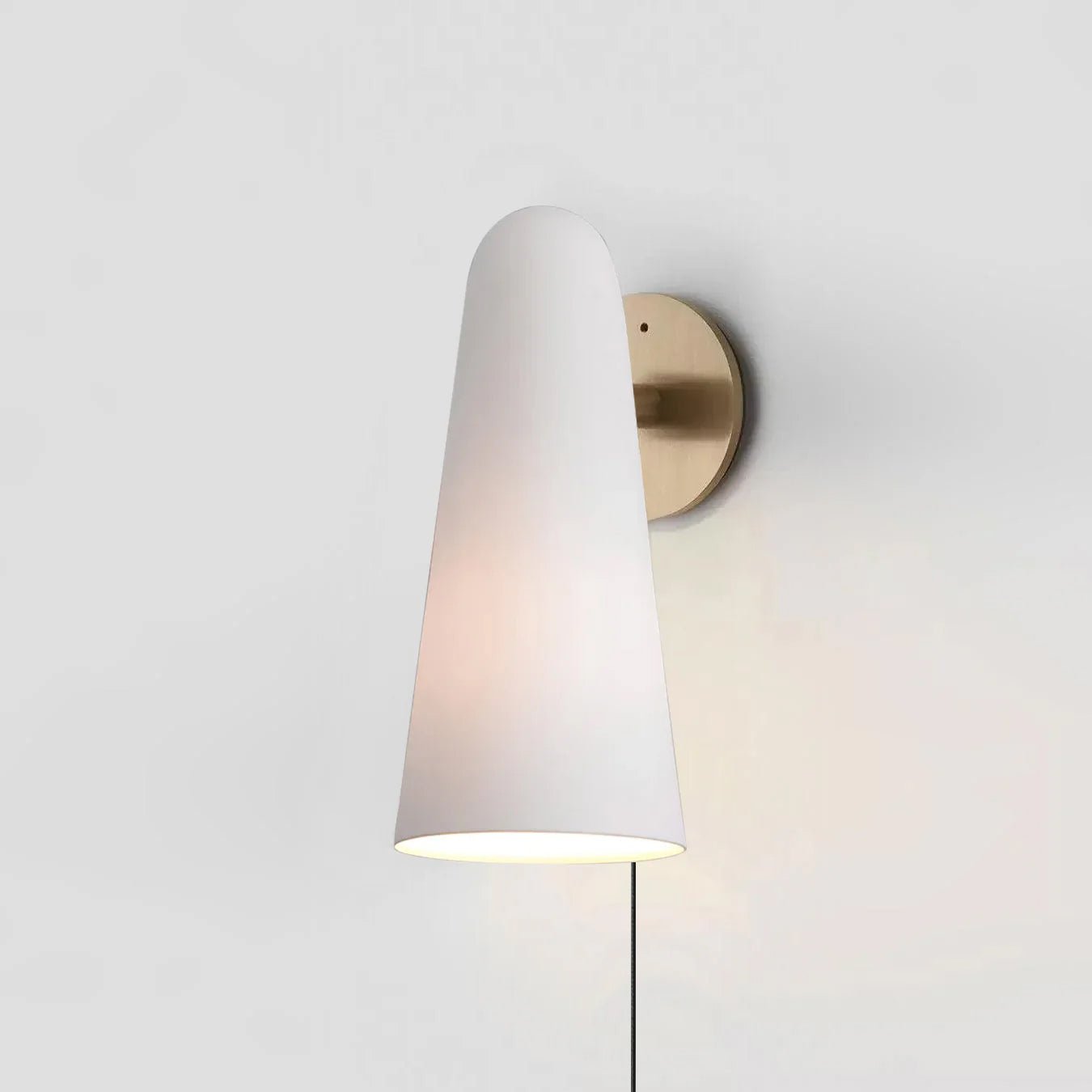 Conical Glass Plug-in Wall Lamp with LED, Indoor Lighting