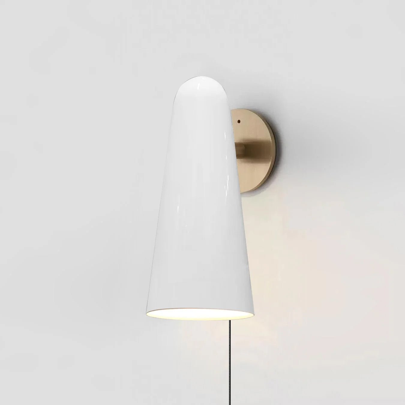 Conical Glass Plug-in Wall Lamp with LED, Indoor Lighting