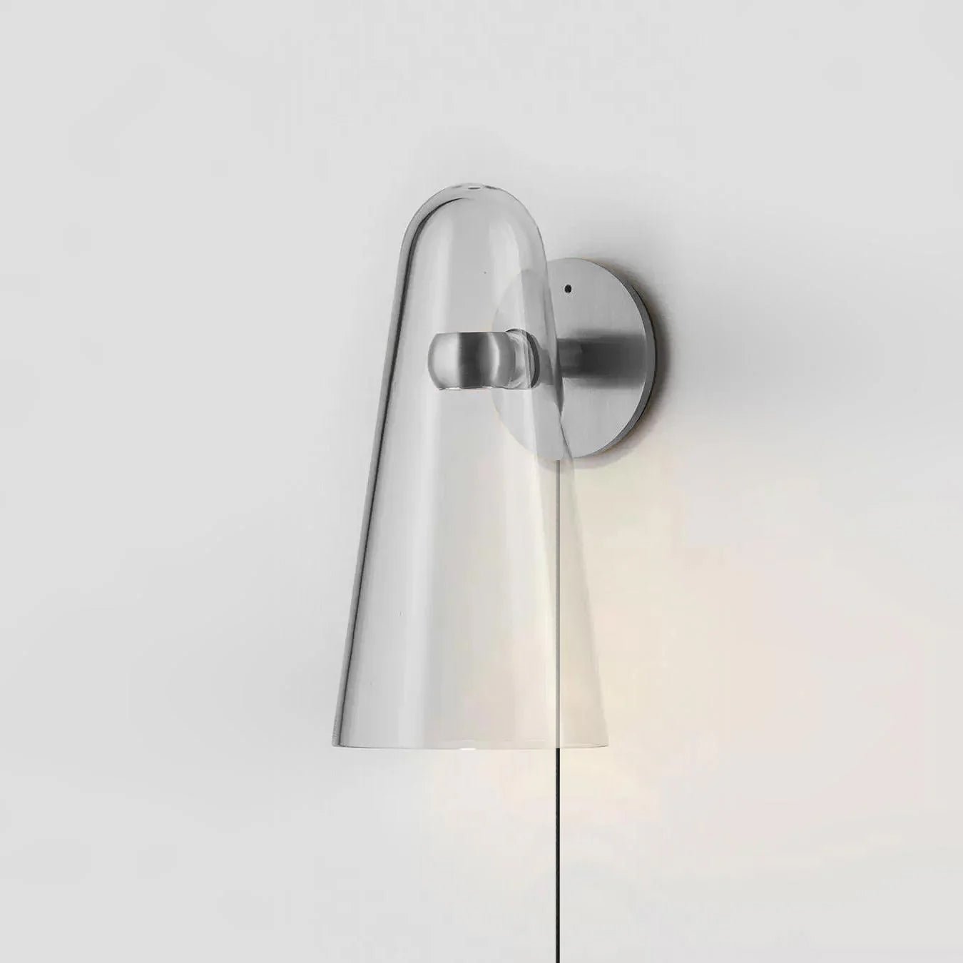 Conical Glass Plug-in Wall Lamp with LED, Indoor Lighting