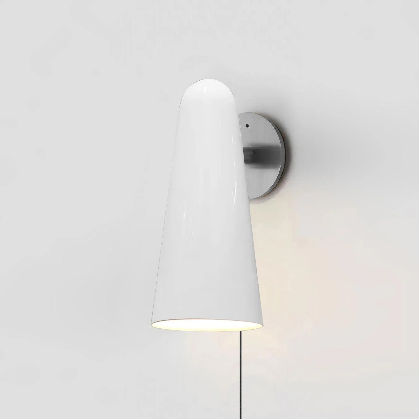 Conical Glass Plug-in Wall Lamp with LED, Indoor Lighting