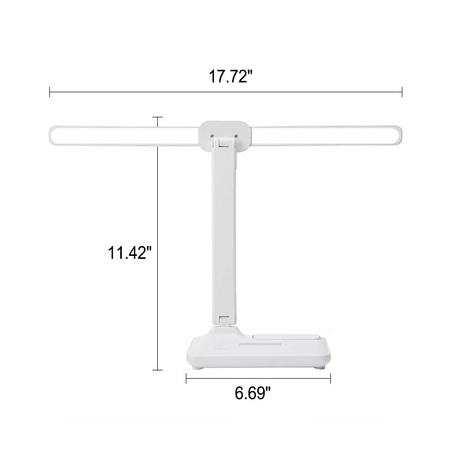 Adjustable LED Desk Lamp with Dual Heads and Multi-Angle Design