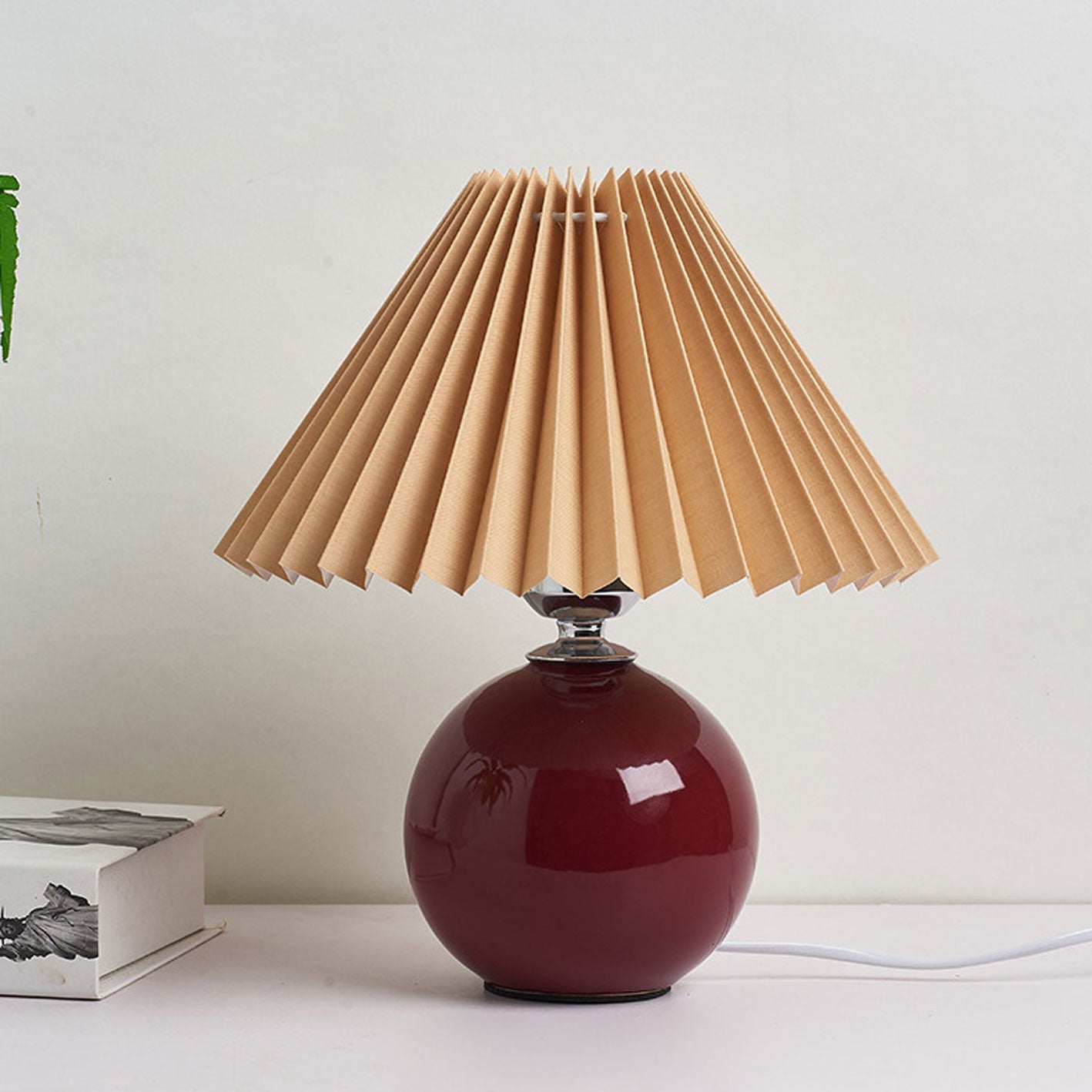 Minimalist Folded 1-Light Ceramic Table Lamp - LED Compatible