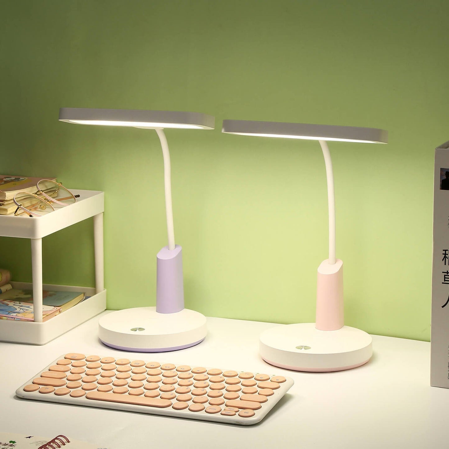 Einfache Long Shadow Round Base Touch Charge LED Desk Lamp