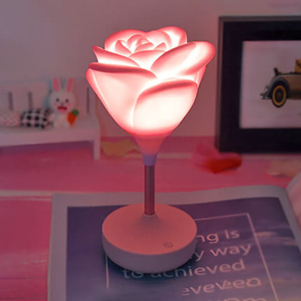 Kreative Romantic Pink Rose USB Rechargeable Touch LED Table Lamp