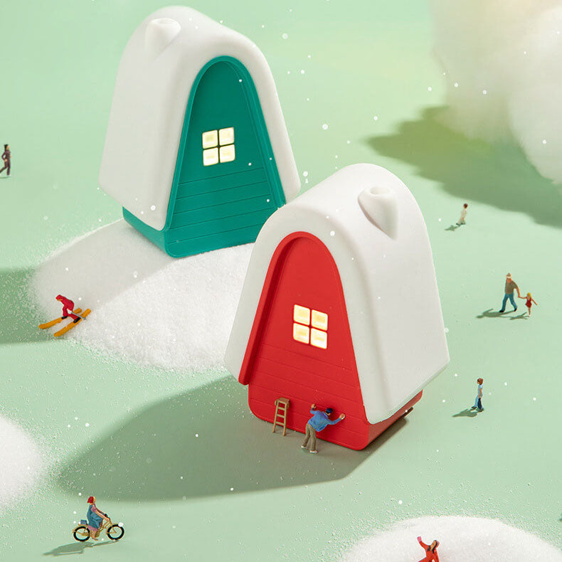 Modern Cartoon Snow House Silicone USB Rechargeable LED Table Lamp