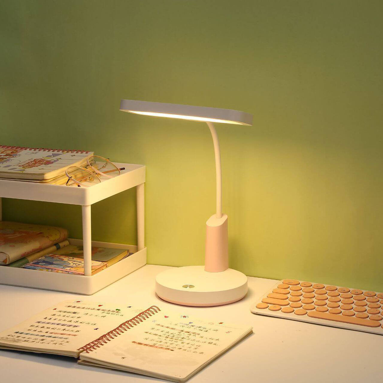 Einfache Long Shadow Round Base Touch Charge LED Desk Lamp