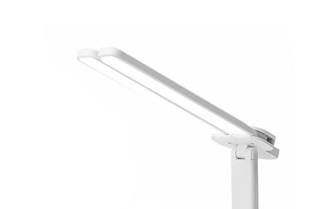 Adjustable LED Desk Lamp with Dual Heads and Multi-Angle Design