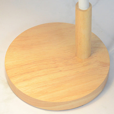 Contemporary Nordic Iron Round Shade Wooden Base 1-Light Desk Lamp for Home Office