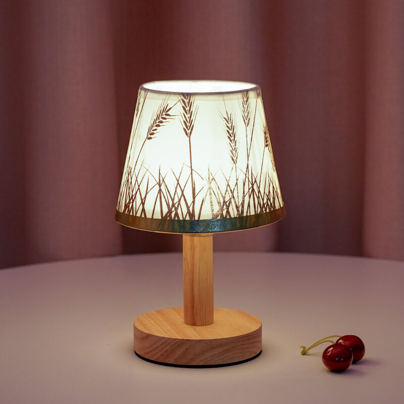 Leinen Drum Shade LED Table Lamp - 1 Light, Modern Design
