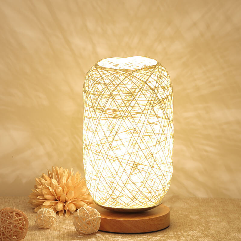 Kreative Twine Rattan Ball LED Dimmable Decorative Table Lamp