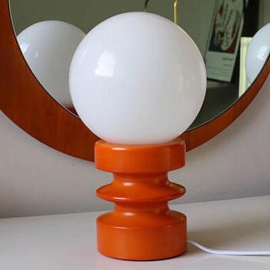 Orange Vintage Table Lamp with Solid Glass Shade