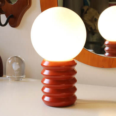 Orange Vintage Table Lamp with Solid Glass Shade