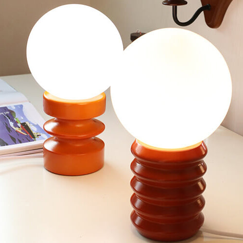 Orange Vintage Table Lamp with Solid Glass Shade