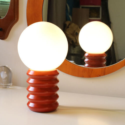 Orange Vintage Table Lamp with Solid Glass Shade