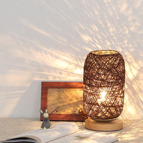 Kreative Twine Rattan Ball LED Dimmable Decorative Table Lamp