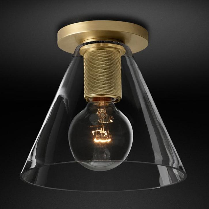 Simple Style Flush Mount Light - LED Brass Clear Glass