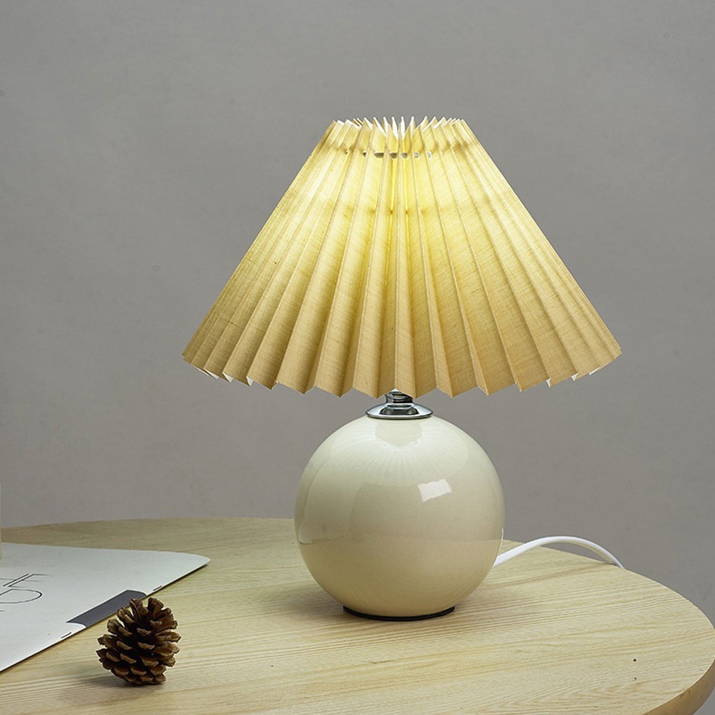 Minimalist Folded 1-Light Ceramic Table Lamp - LED Compatible
