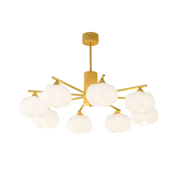 Creative Wooden Cotton Balls Chandelier for Living Room