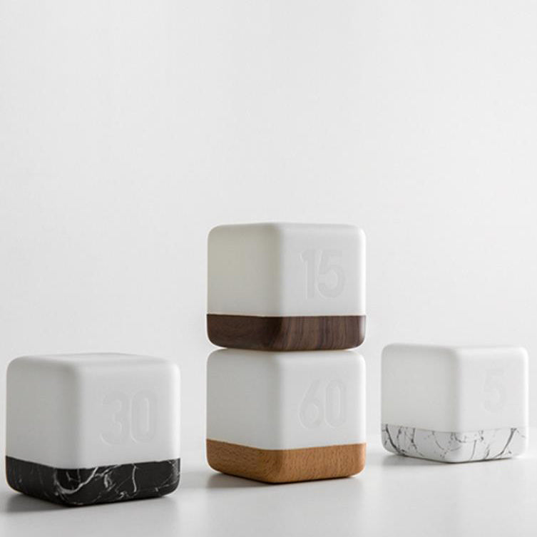 Modern Magic Cube Timer Night Light USB Rechargeable LED Lamp