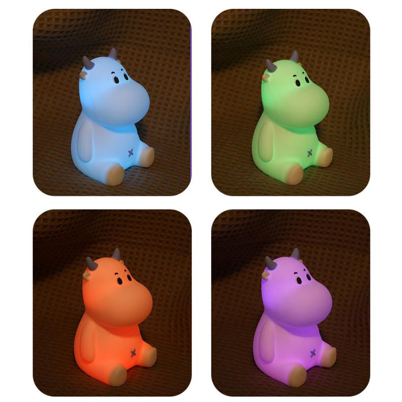 Modern Creative Cute Cow Silicone USB Rechargeable Night Light Table Lamp