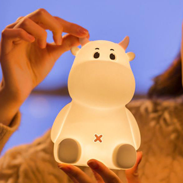 Modern Creative Cute Cow Silicone USB Rechargeable Night Light Table Lamp