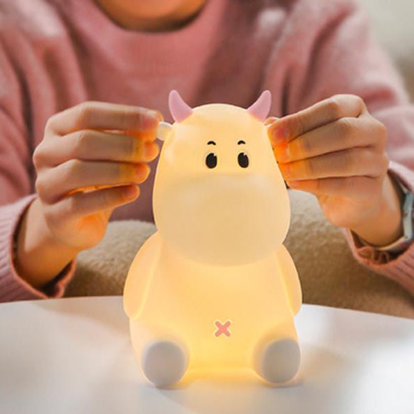 Modern Creative Cute Cow Silicone USB Rechargeable Night Light Table Lamp