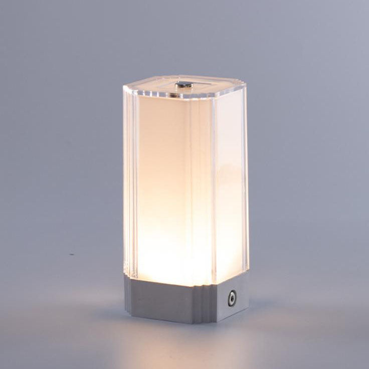 Modern Rechargeable LED Acrylic Table Lamp - White, 300lm