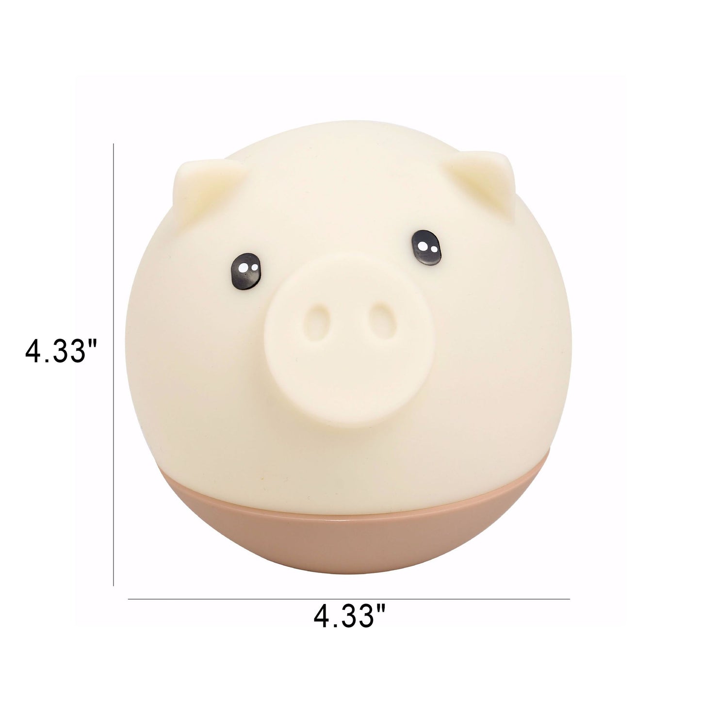 Cartoon Creative Pig Round Silicone LED Night Light Lamp