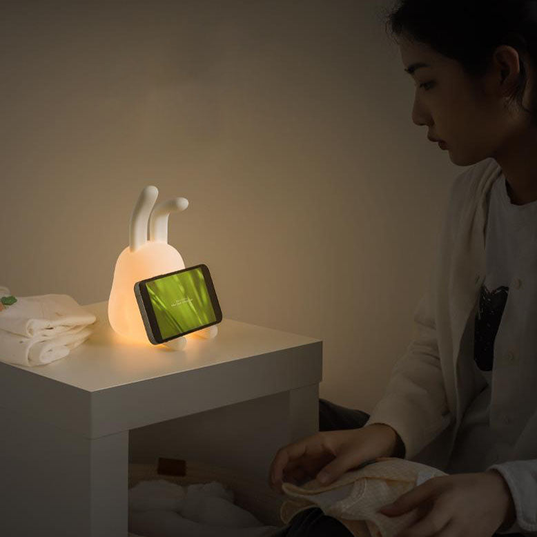 Kreative Sweet Folded Ear Rabbit Silicone LED Table Lamp