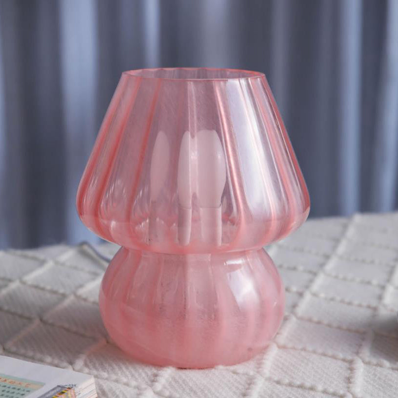 Modern Simplicity Glass Mushroom 1-Light Table Lamp Bedroom