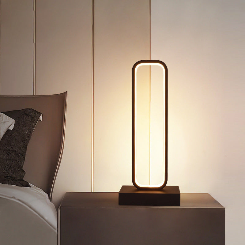 SimpleLED - Black Metal Bedside Lamp, Dimmable LED Design