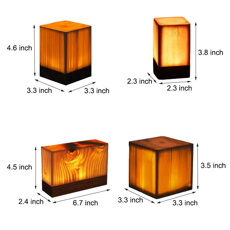 ÉclatBois LED Rechargeable Table Lamp with Touch Control for Home and Office