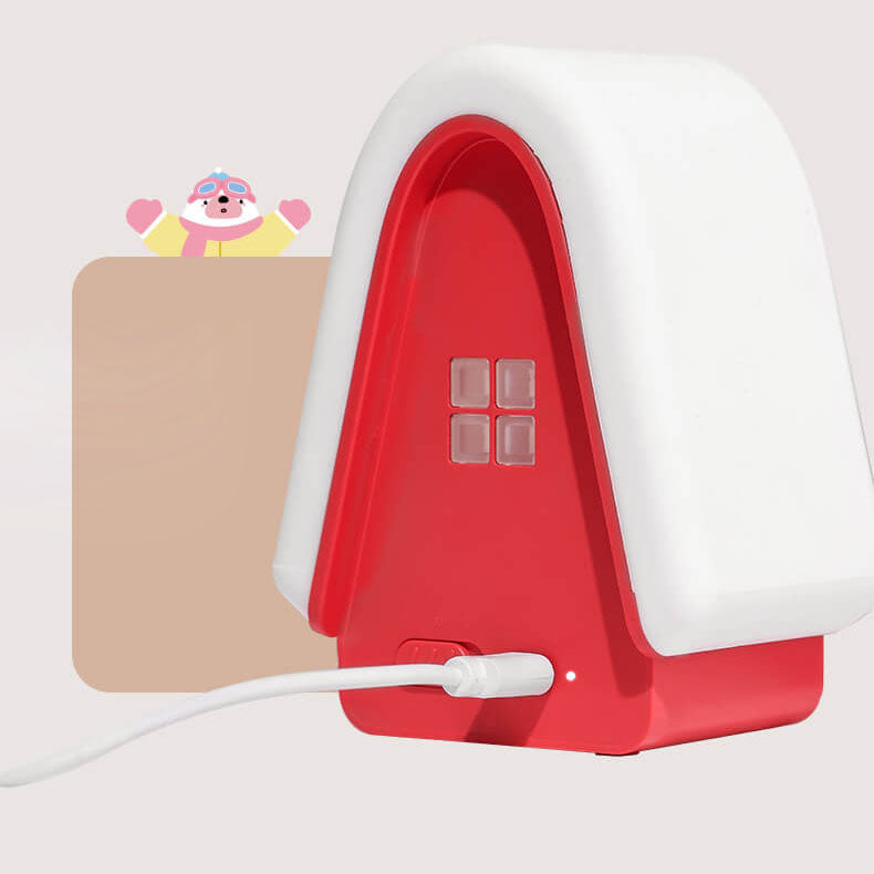 Modern Cartoon Snow House Silicone USB Rechargeable LED Table Lamp