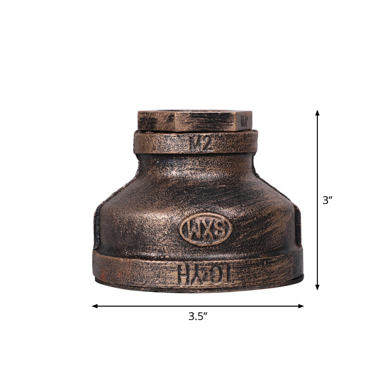 Industrial Pipe Base Table Lamp Single Bulb Iron Nightstand Lamp for Bedroom
