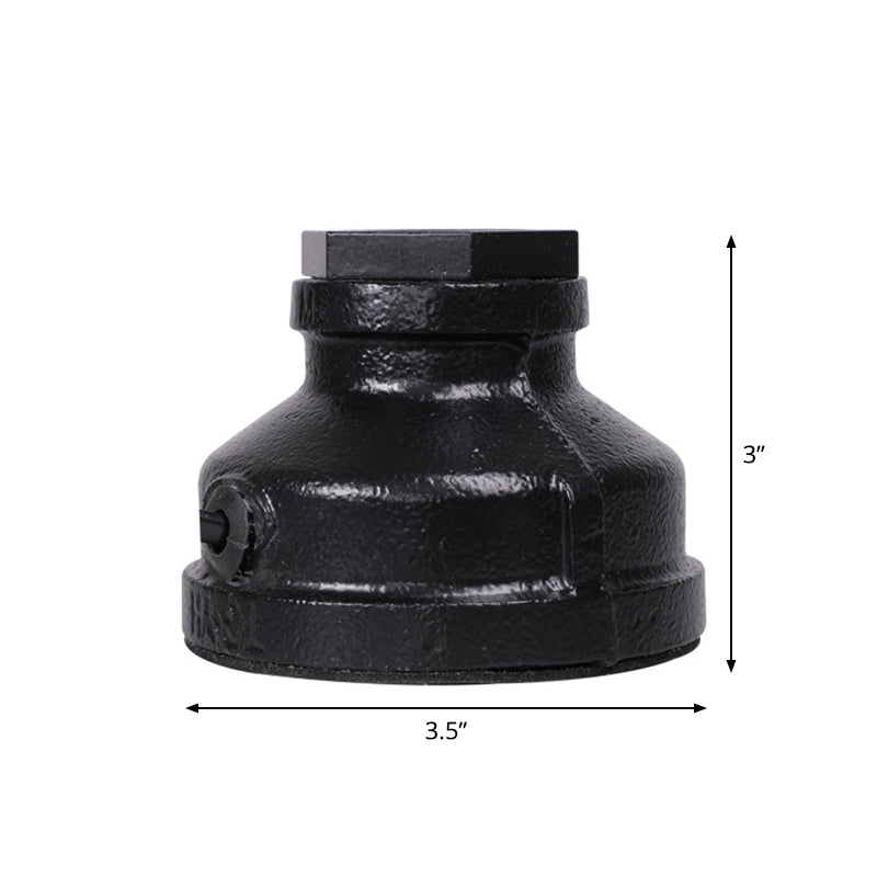Industrial Pipe Base Table Lamp Single Bulb Iron Nightstand Lamp for Bedroom