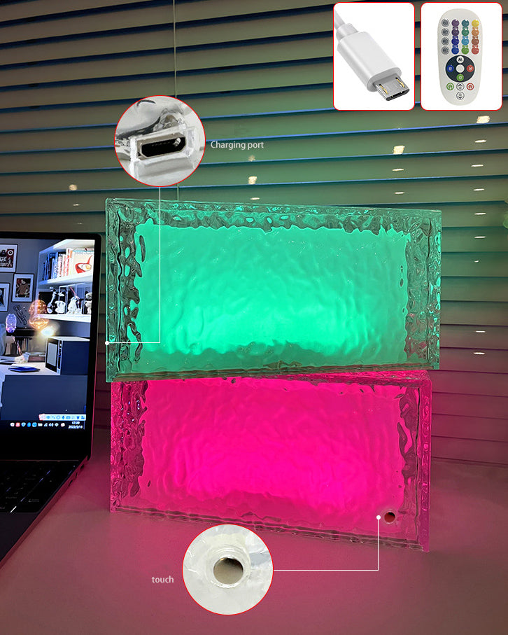 Kreative Ice Cube Acrylic RGB LED Decorative Table Lamp