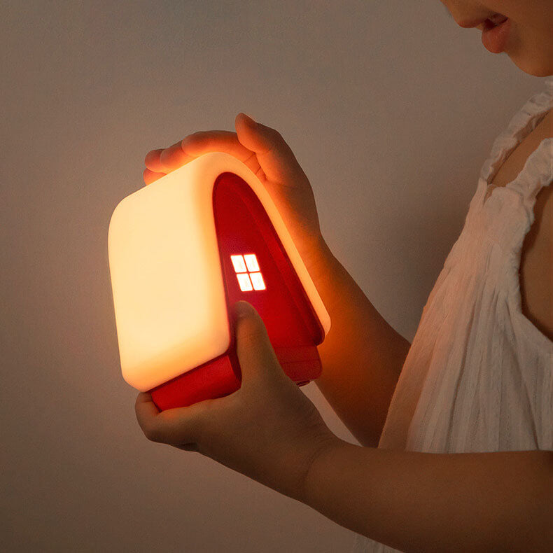 Modern Cartoon Snow House Silicone USB Rechargeable LED Table Lamp