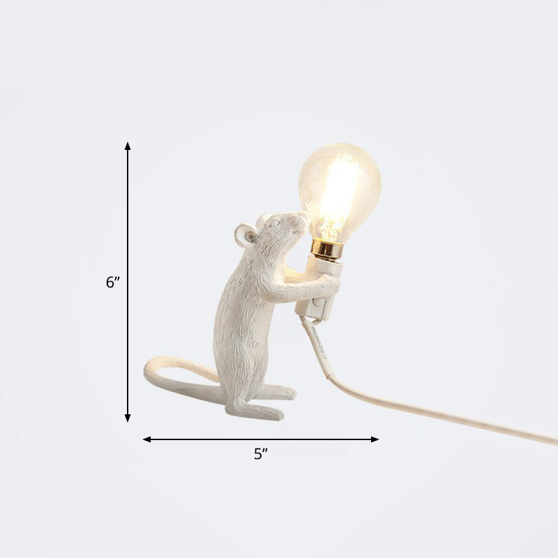 Decorative Bare Bulb Table Lamp Resin 1-Light Nightstand Lamp